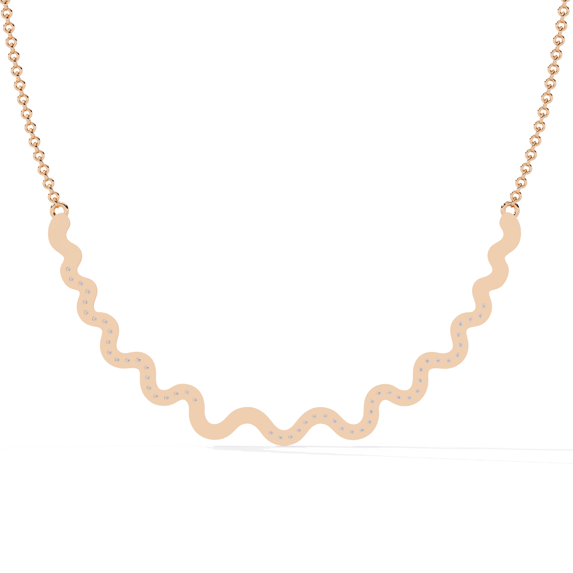 Solitairekart 0.45ct Natural Diamond Serpentine Sparkle Necklace-HI Color, VS-SI Clarity